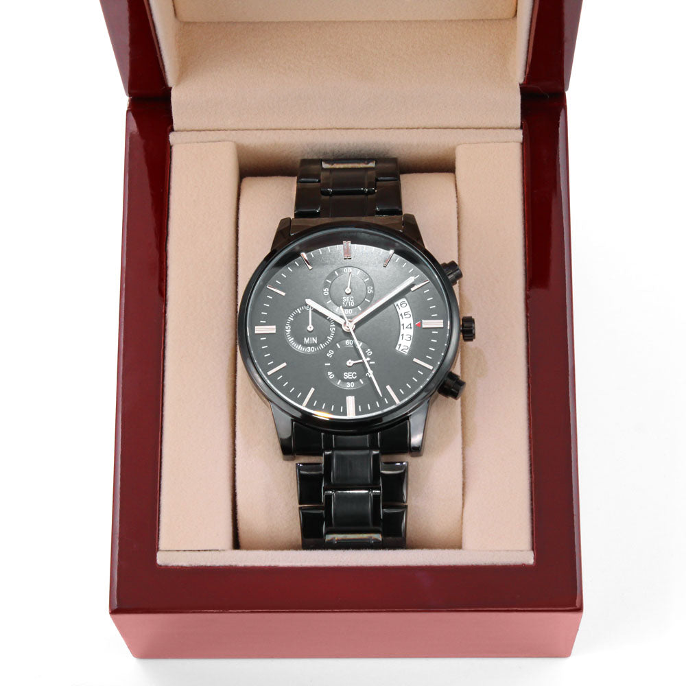 To My Firefighter Husband Need You Here With Us (Charcoal Black) – Men's Watch